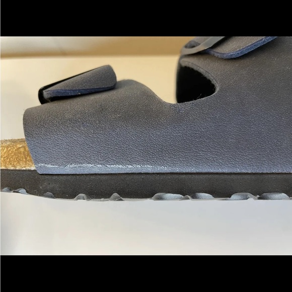 Birkenstock Milano Men’s Sandals 10M 43 EU Navy Leather Soft Footbed Slingback - Picture 13 of 16